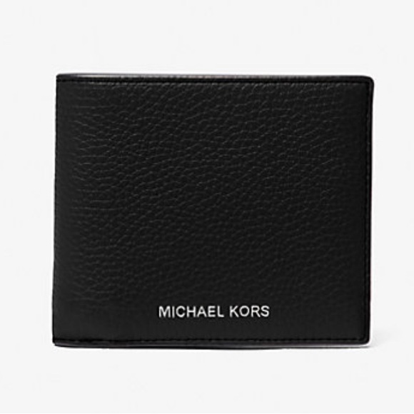 NWT: Michael Kors Black Pebbled Leather Cooper Wallet - Picture 1 of 4
